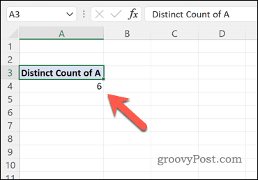 استخدام الجدول المحوري لحساب عدد القيم الفريدة في مجموعة بيانات Excel