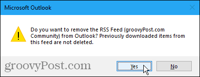 إزالة مربع حوار تأكيد موجز ويب لـ RSS