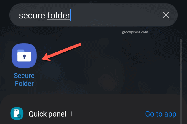 رمز درج تطبيق Secure Folder