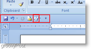 تمت إضافة أشكال Microsoft Word 2007 إلى قائمة الوصول السريع ونقلها أسفل الشريط