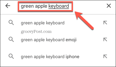 ابحث عن لوحة مفاتيح التفاح الأخضر