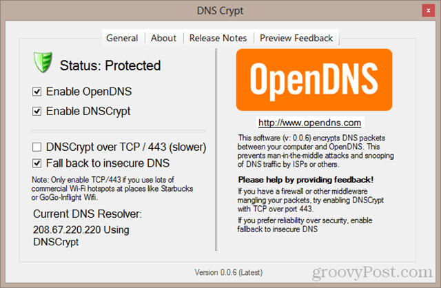 لوحة تحكم DNS Crypt