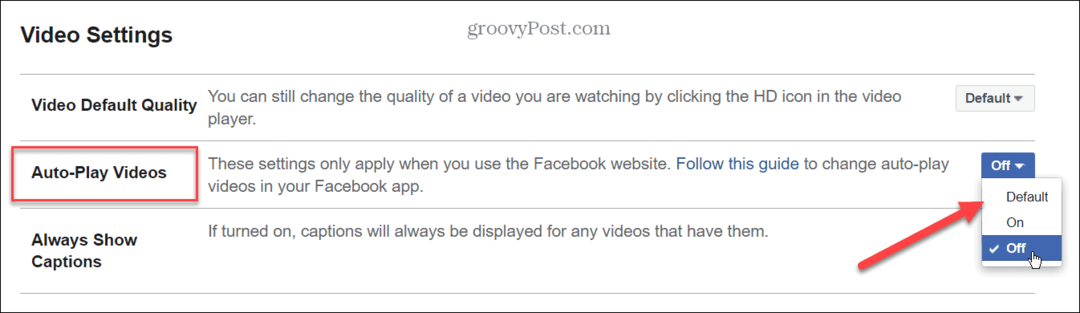 كيفية إيقاف تشغيل الفيديو التلقائي على Facebook