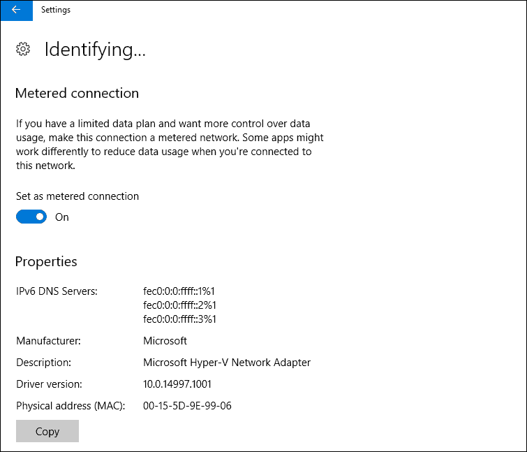 Windows 10 ، إيثرنت ، اتصال محدود ، تحديث المبدعين ، نظام التشغيل