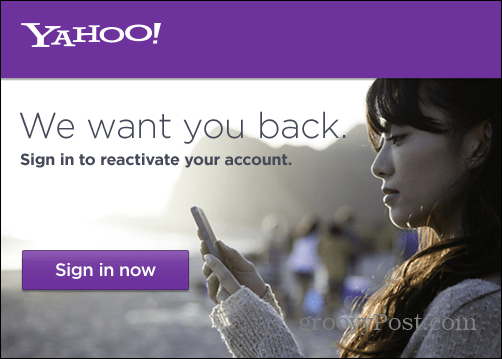 إعادة تنشيط بريد Yahoo