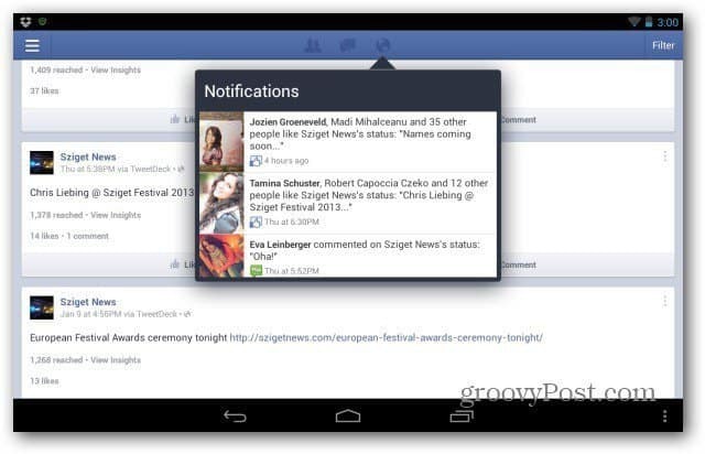 تطبيق Facebook Page Manager لجولة Android
