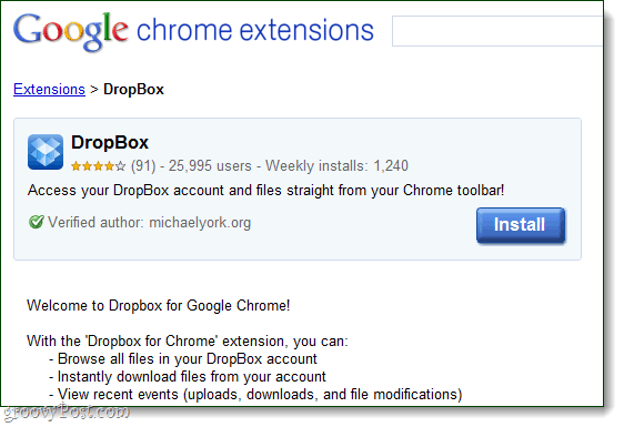 ملحق DropBox لـ Google Chrome يجلب الوصول السريع للملف