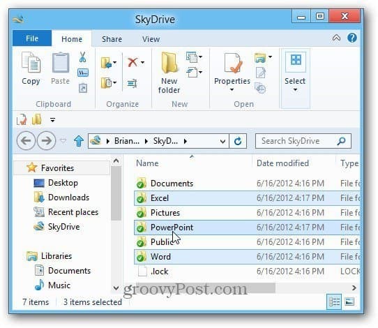 SkyDrive Win8 سطح المكتب