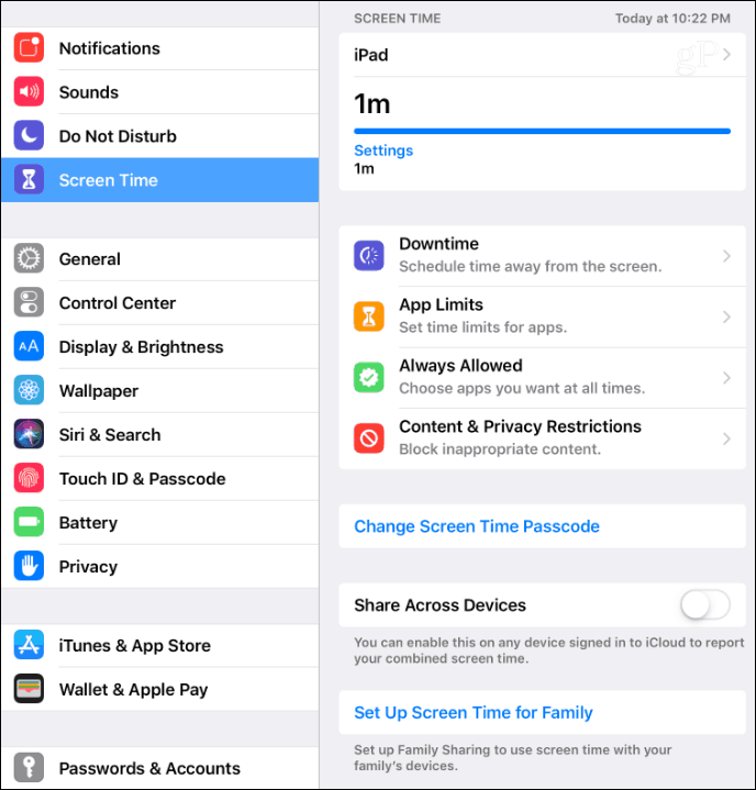 إعدادات وقت الشاشة iOS 12