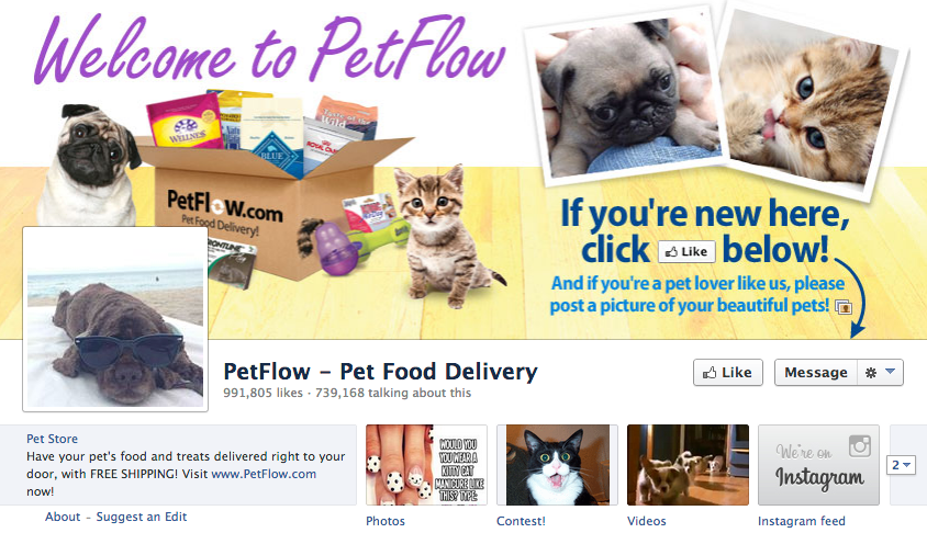 صفحة petflow facebook