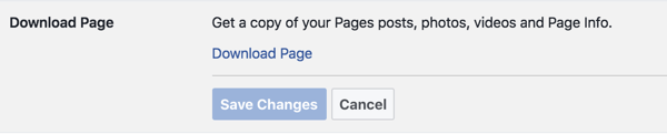 اتبع المطالبات لطلب أرشيف صفحتك على Facebook.