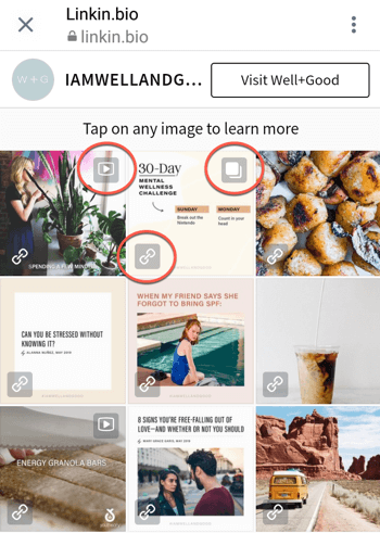 كيفية إضافة أو مشاركة رابط إلى Instagram ، مثال 6.