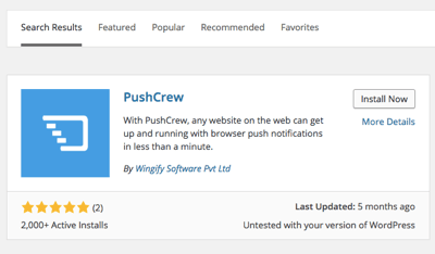 Pushcrew وورد البرنامج المساعد