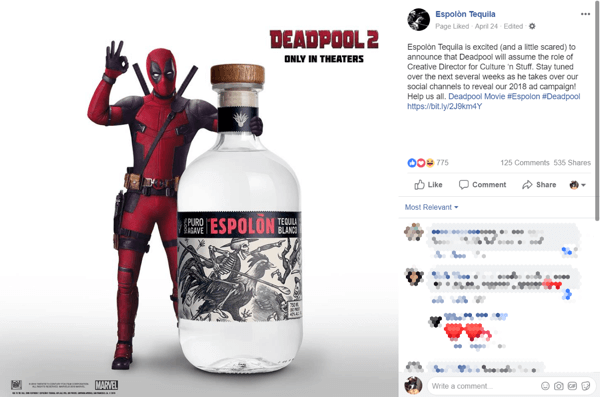 الضجة المبكرة من الاستحواذ على Deadpool جعلت الناس يتحدثون ويتشاركون في علامة Espol andn التجارية.