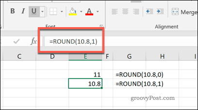 دالة ROUND في Excel