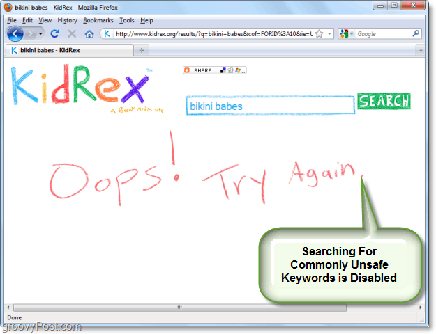 منع الكلمات السيئة من البحث باستخدام kidrex