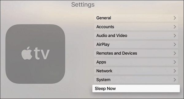 كيفية التحكم في وقت وصول جهاز Apple TV الجديد إلى وضع السكون