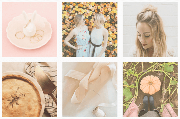 يتم توحيد موجز Instagram الخاص بـ Lauren Conrad باستخدام نفس الفلتر على جميع الصور.