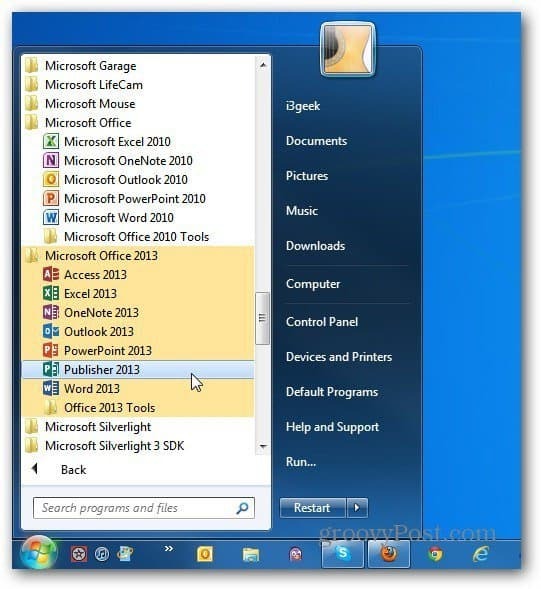 كلا الإصدارين Office بدء تشغيل Windows 7