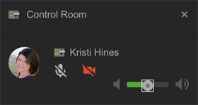 لوحة تحكم غرفة التحكم في google + hangouts