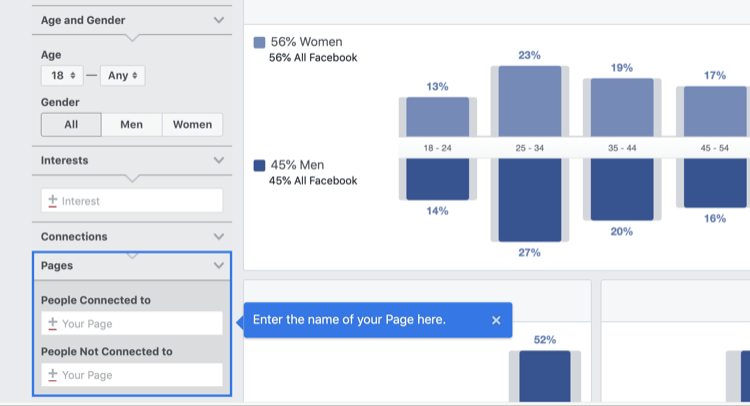 الخطوة 1 حول كيفية تحليل صفحة Facebook Audience Insights for Facebook
