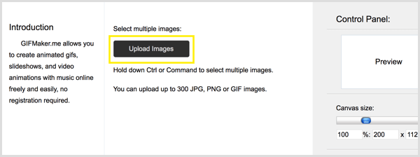 GIFMaker.me تحميل الصور لإنشاء GIF