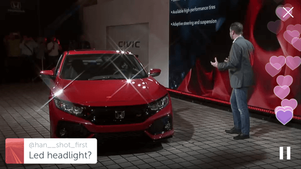 استخدمت هوندا Periscope للكشف عن نموذجها الأولي من طراز Civic SI لعام 2017.