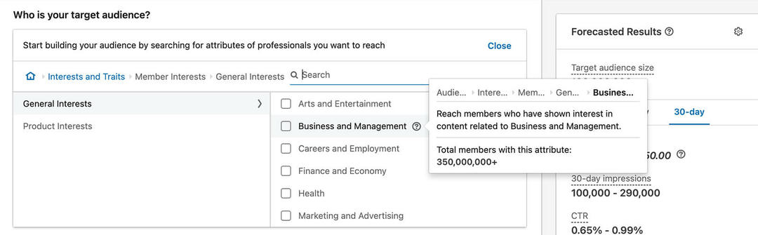 how-to-use-calling-get-in-front-of-Competitor-audiences-on-linkedin-member-الاهتمامات-الخطوة 20