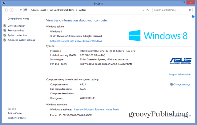 مؤشر تجربة Windows 8.1