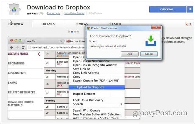 تحميل ملفات الويب مباشرة إلى Dropbox من الويب