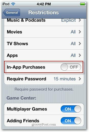 كيفية تعطيل عمليات الشراء داخل التطبيق في iPhone / iPod Touch