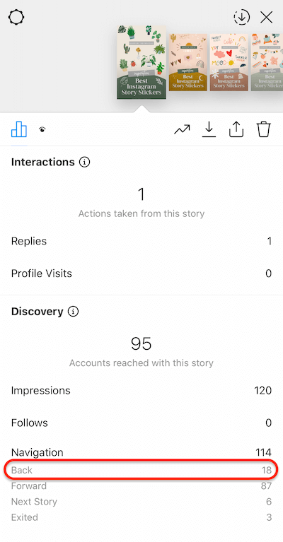 تظهر بيانات قصص instagram التي تم التقاطها على قصتك
