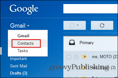 جهات اتصال Gmail على سطح المكتب