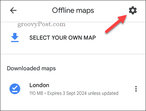 إعدادات خرائط خرائط Google غير المتصلة بالإنترنت