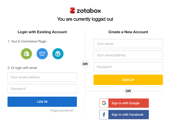 تسجيل حساب zotabox أو تسجيل الدخول