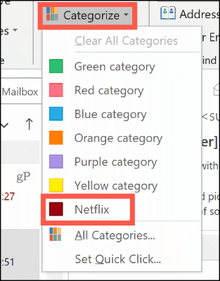 قم بتعيين فئة لون يدويًا في Outlook