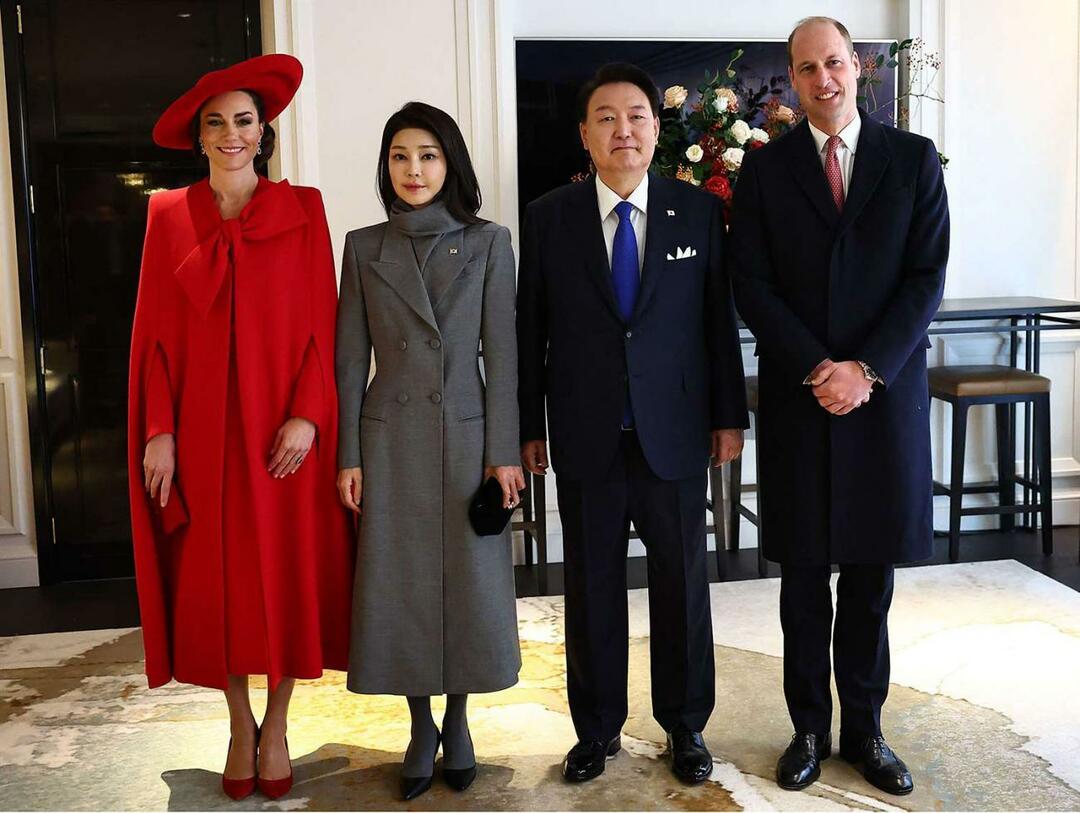 كيت ميدلتون والأمير ويليام مع رئيس كوريا الجنوبية يون سوك يول وزوجته كيم كيون هي