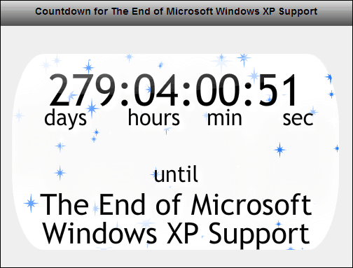 العد التنازلي لدعم Windows XP