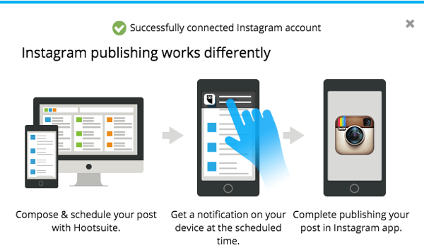 جدولة مشاركات instagram باستخدام hootsuite