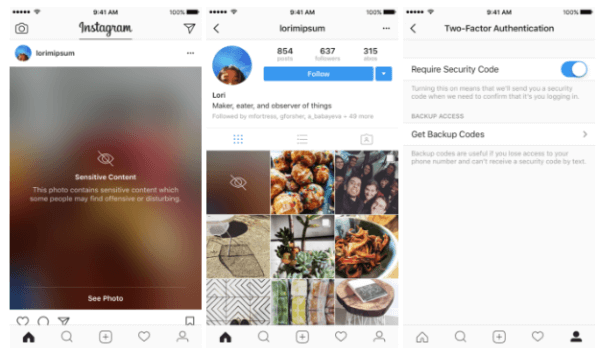 يوسع Instagram المصادقة ذات العاملين لجميع المستخدمين ويبدأ في تعتيم المحتوى الحساس.