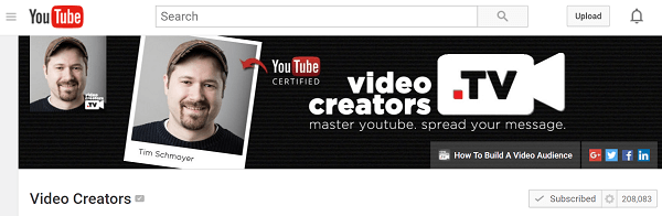 قناة يوتيوب المبدعين الفيديو