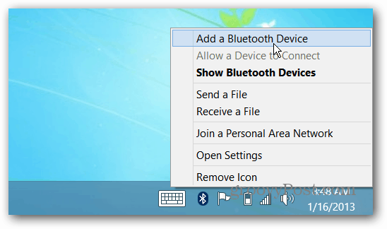 أضف جهاز Bluetooth