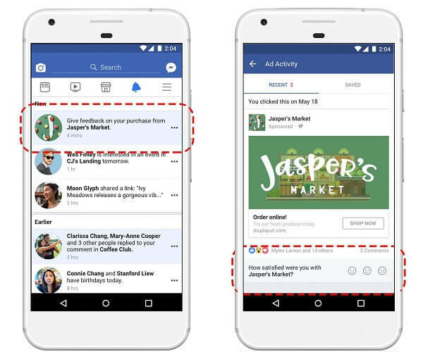 أطلق Facebook خيارًا جديدًا لمراجعة التجارة الإلكترونية داخل لوحة معلومات نشاط الإعلانات الحديثة التي تتيح للمشترين تقديم ملاحظات حول المنتجات التي يتم الإعلان عنها على Facebook.