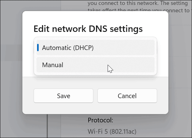 تحرير إعدادات DNS
