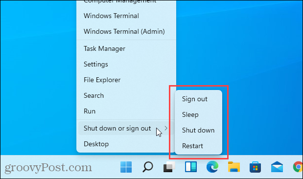 لا يوجد خيار Hibernate في قائمة Windows + X في Windows 11