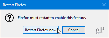 أعد تشغيل Firefox