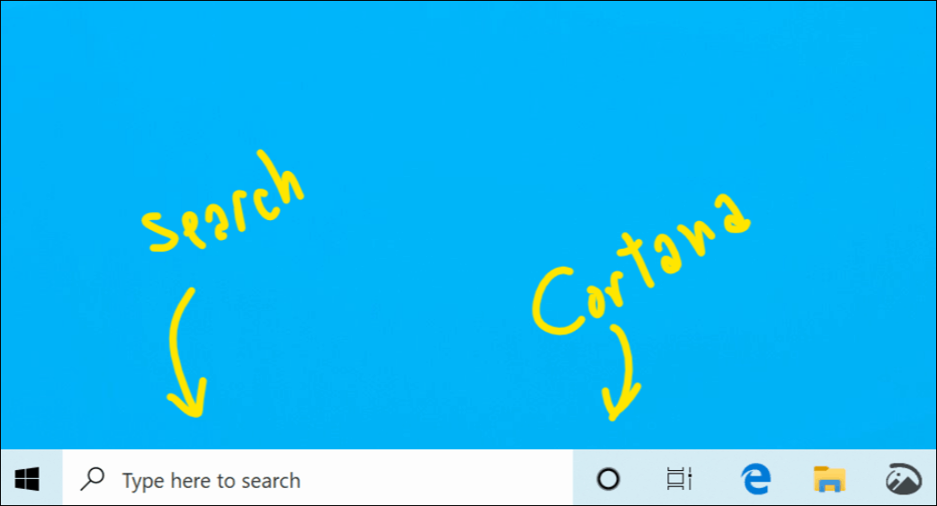 فصل Cortana Search Windows 10 18317