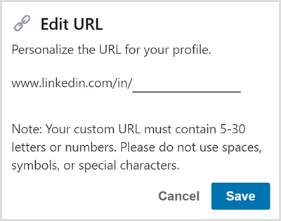 قم بتحرير عنوان URL لملف تعريف LinkedIn الخاص بك.
