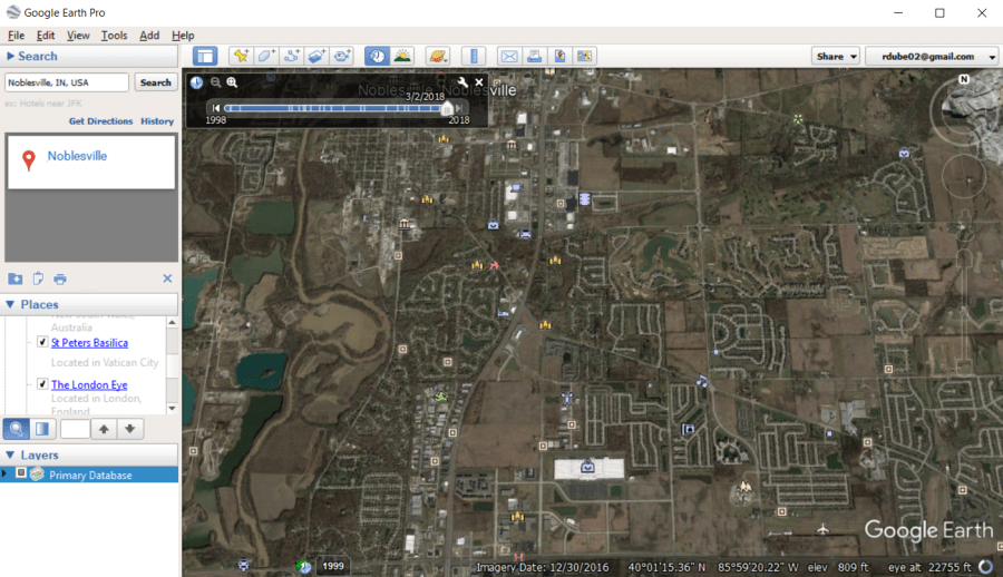 الزحف العمراني في برنامج Google Earth