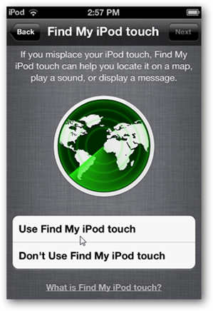 إعداد iCloud Find m Ipod Touch